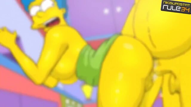 Marge Simpson hot anal creampie