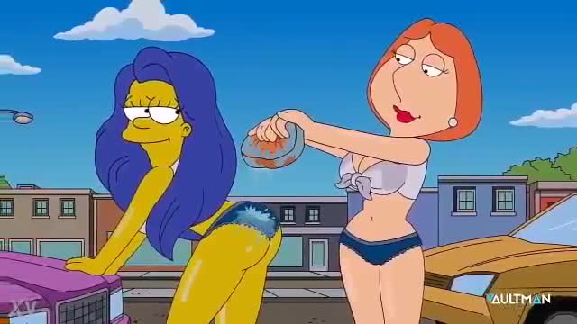 Sexy Carwash Scene Lois Griffin and Marge Simpsons